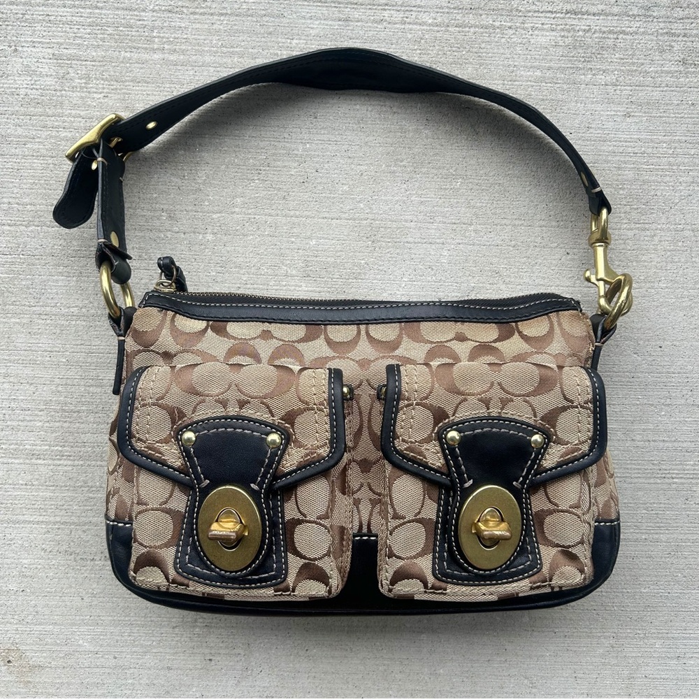 Coach Black and Brown Canvas Legacy 65th Anniversary Bag